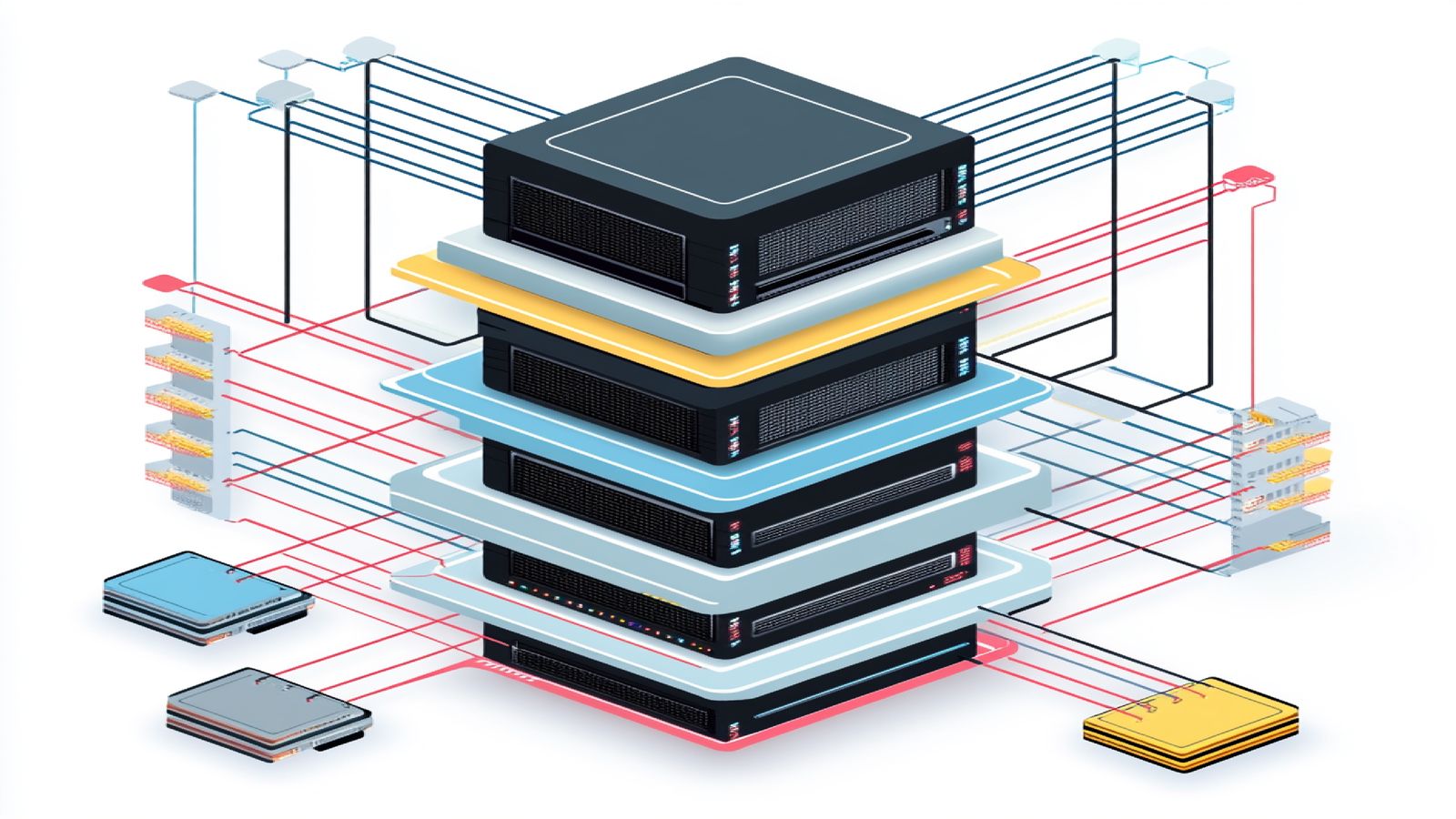 A layered diagram showing browser cache, service worker, CDN edge, and origin server tiers