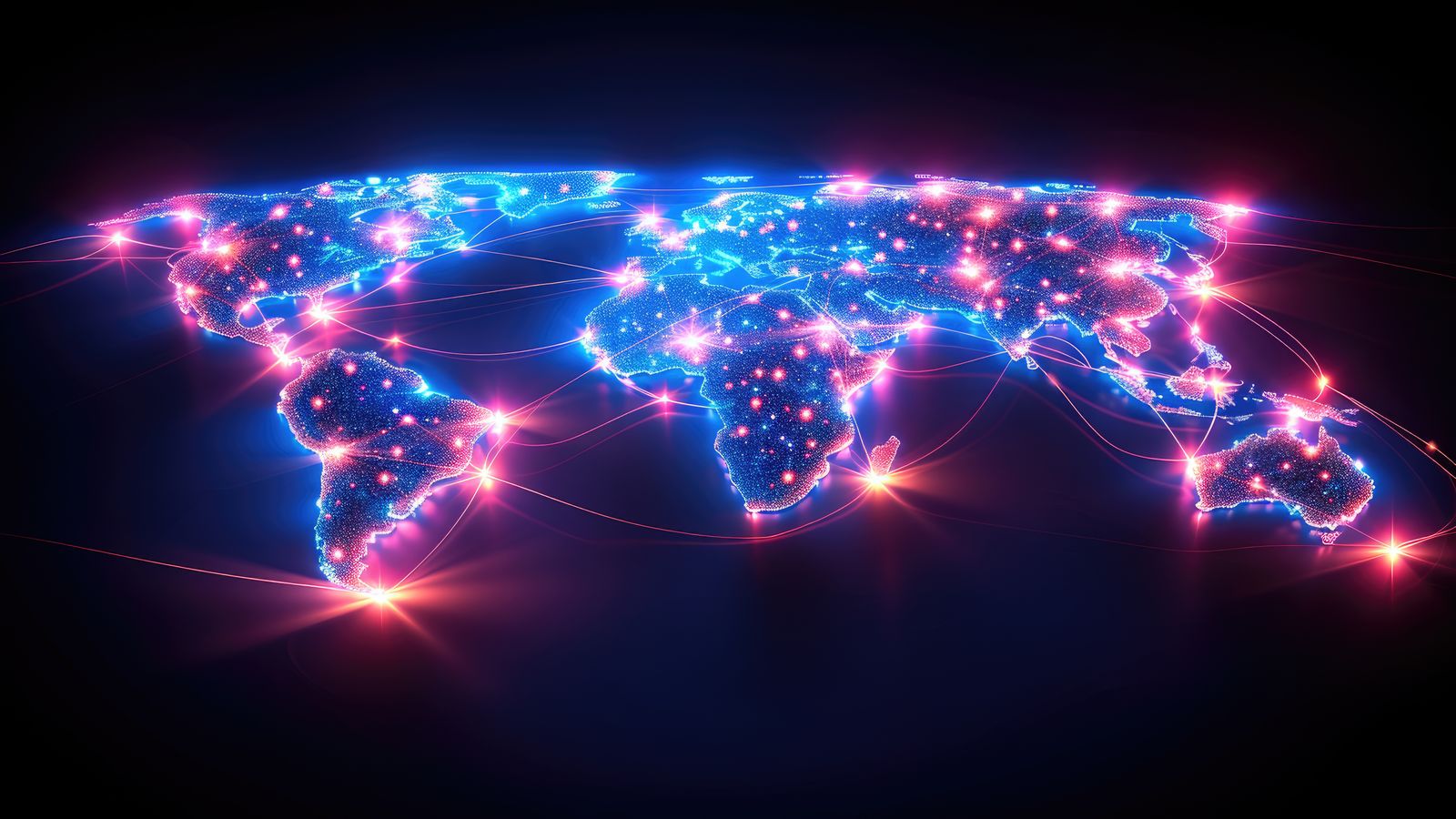A world map with glowing nodes at CDN edge locations connected by network lines