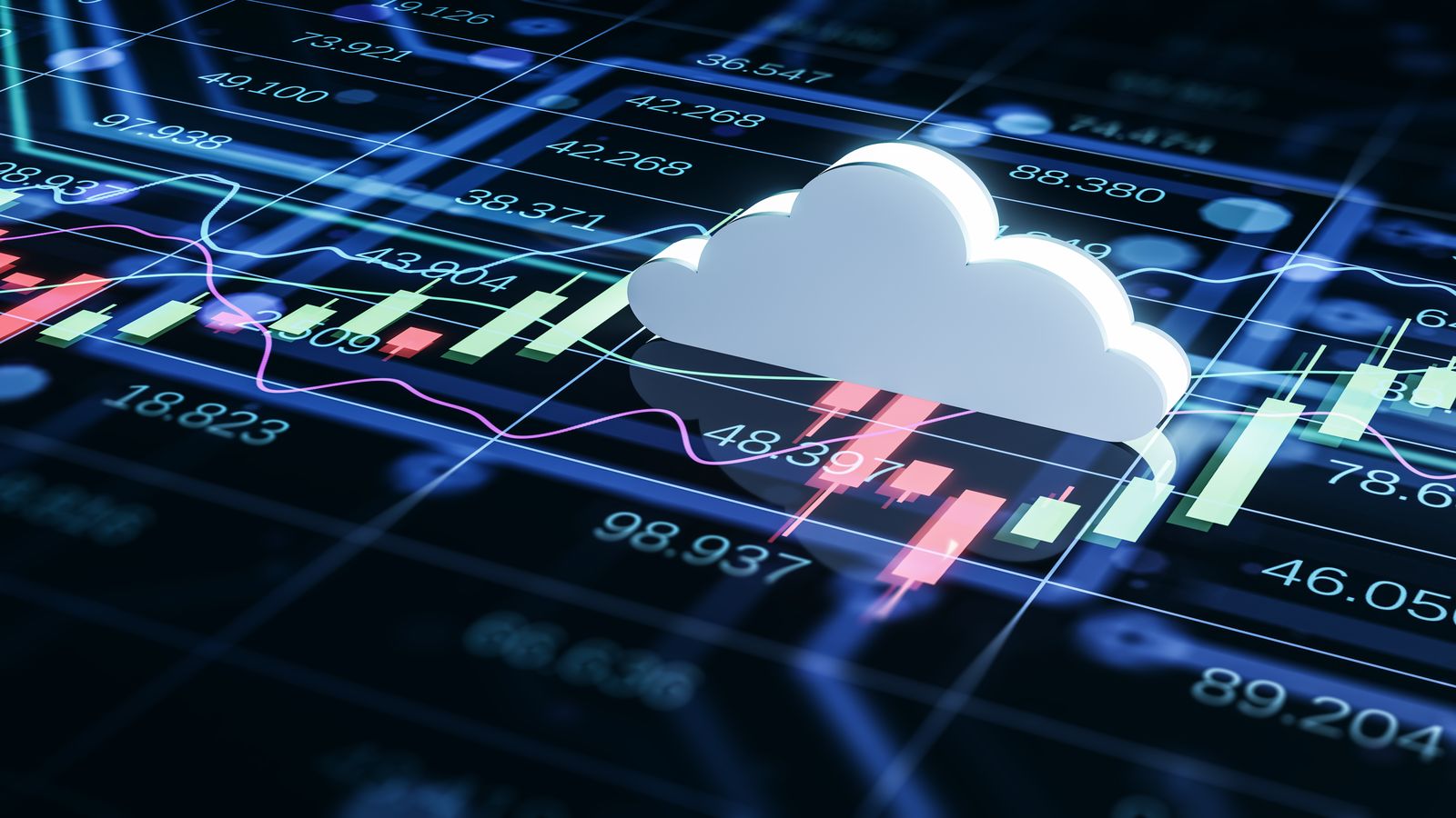 A comparison table on a screen showing cloud storage pricing and feature columns